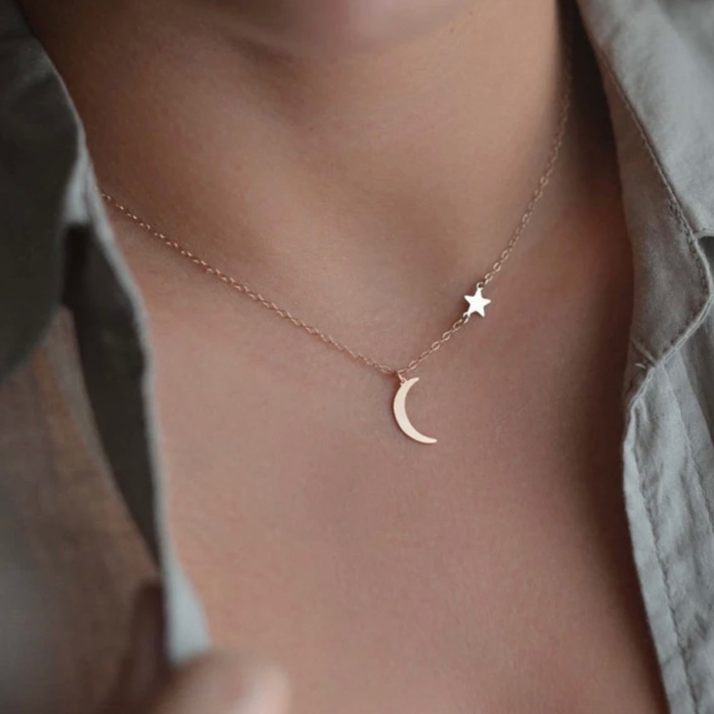 Star & Moon Gold Necklace 🌙✨